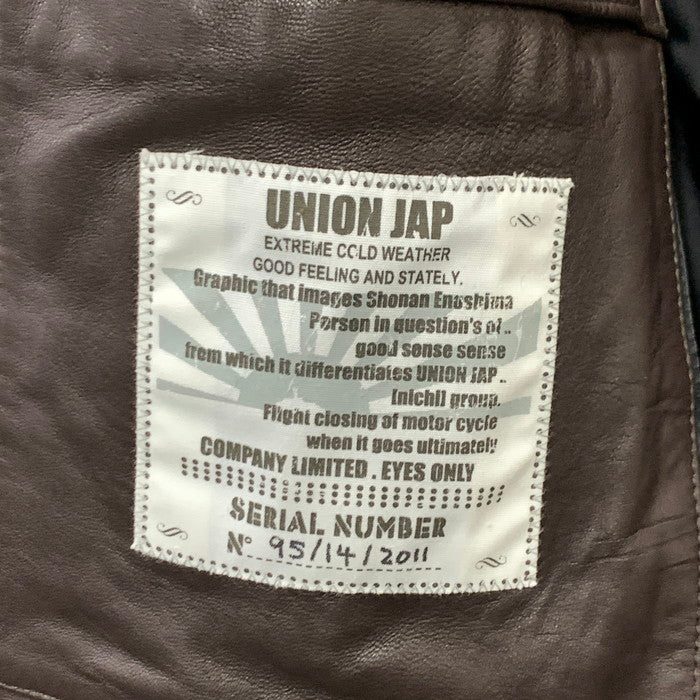 【中古品】【メンズ】 UNION JAP ラムスキン レザーダウンジャケット アウター ブランド 古着 145-231123-145-231123-gm-18-fuz-fuz サイズ：M カラー：ブラウン 万代Net店