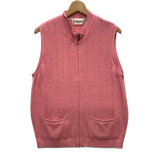 【中古品】【メンズ】  ニットベスト トップス ブランド 古着 145-240205-gm-11-fuz サイズ：L カラー：ピンク 万代Net店