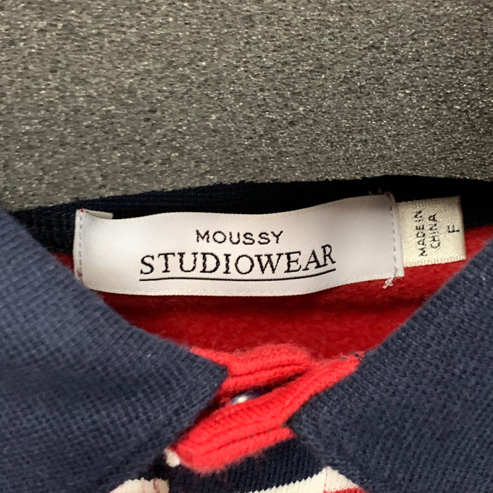 【中古美品】【レディース】 MOUSSY STUDIOWEAR ポロシャツチュニック 長袖 カットソー トップス ブランド 古着 171-240114-gm-5-fuz サイズ：F カラー：レッド 万代Net店