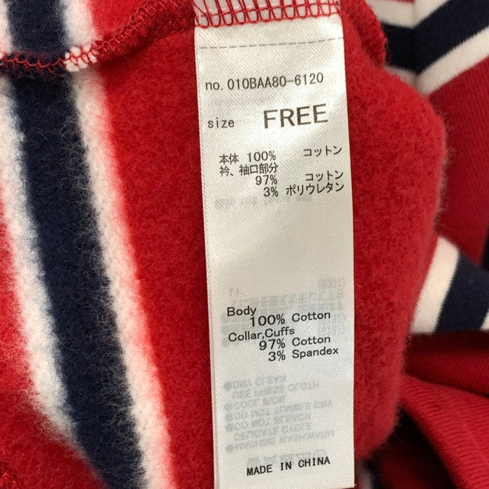 【中古美品】【レディース】 MOUSSY STUDIOWEAR ポロシャツチュニック 長袖 カットソー トップス ブランド 古着 171-240114-gm-5-fuz サイズ：F カラー：レッド 万代Net店