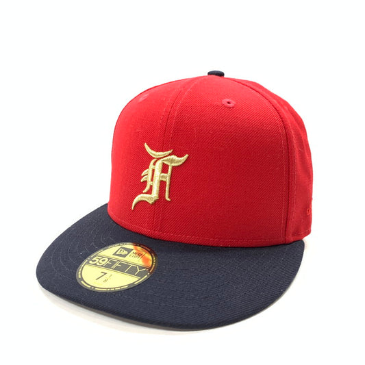 【中古美品】【メンズ】 NEW ERA ニューエラ FEAR OF GOD ESSENTIALS エッセンシャルズ 59FIFTY ミネソタ・ツインズ キャップ コラボ 帽子 185-231218-gm-34-fuz サイズ：7 1/8 (56.8cm) カラー：レッド 万代Net店