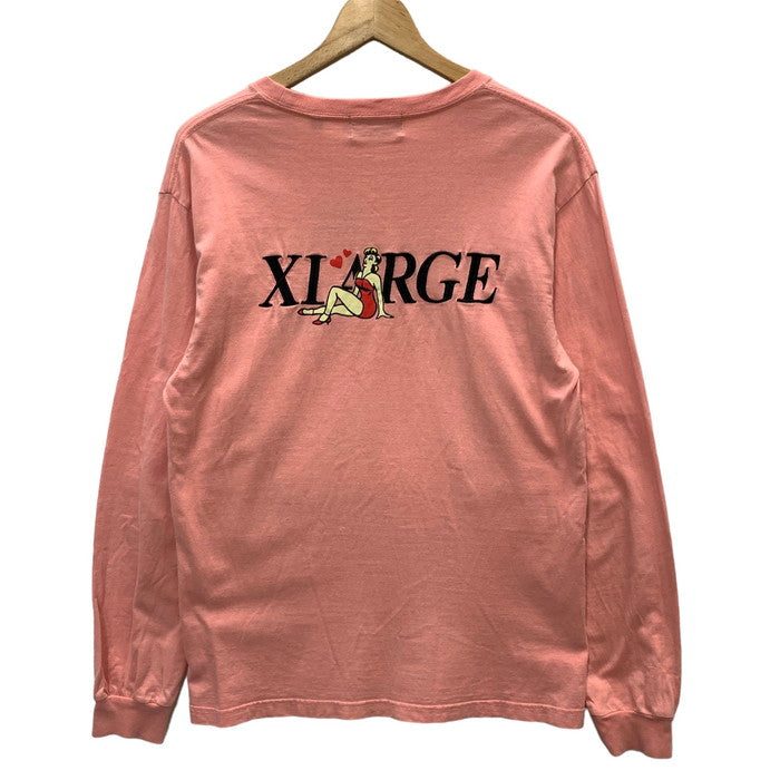 【中古品】【メンズ】 XLARGE エクストララージ 長袖Tシャツ カットソー トップス ブランド 古着 142-240210-gm-29-fuz サイズ：M カラー：ピンク 万代Net店