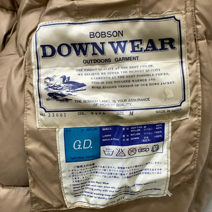 【中古品】【メンズ】 BOBSON ボブソン 33001 DOWN JACKET ダウンジャケット アウター ブランド 古着 146-240203-gm-13-fuz サイズ：M カラー：キャメル 万代Net店