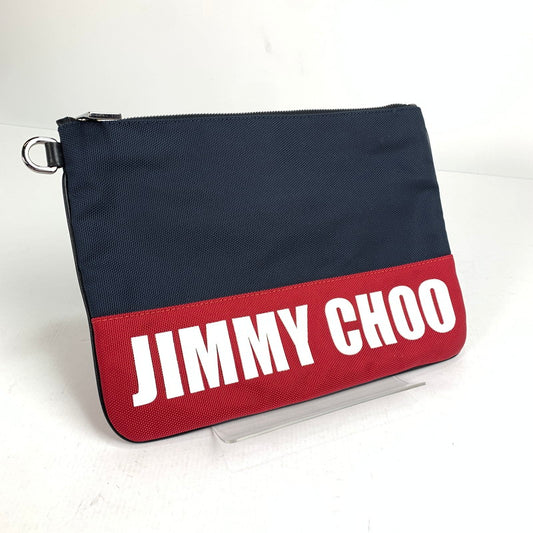 【中古品】【メンズ】 ジミーチュウ WOVEN NYLON CLUTCH BAG クラッチ バッグ 180-240121-ak-2-fuz カラー：ネイビー/レッド 万代Net店