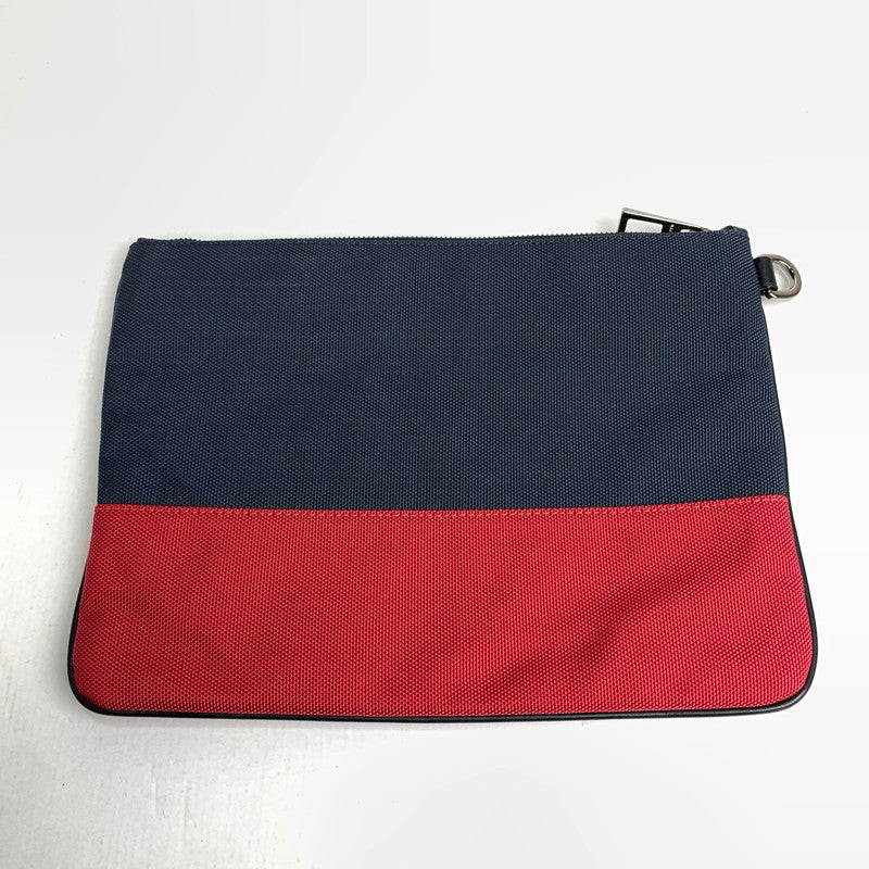 【中古品】【メンズ】 ジミーチュウ WOVEN NYLON CLUTCH BAG クラッチ バッグ 180-240121-ak-2-fuz カラー：ネイビー/レッド 万代Net店