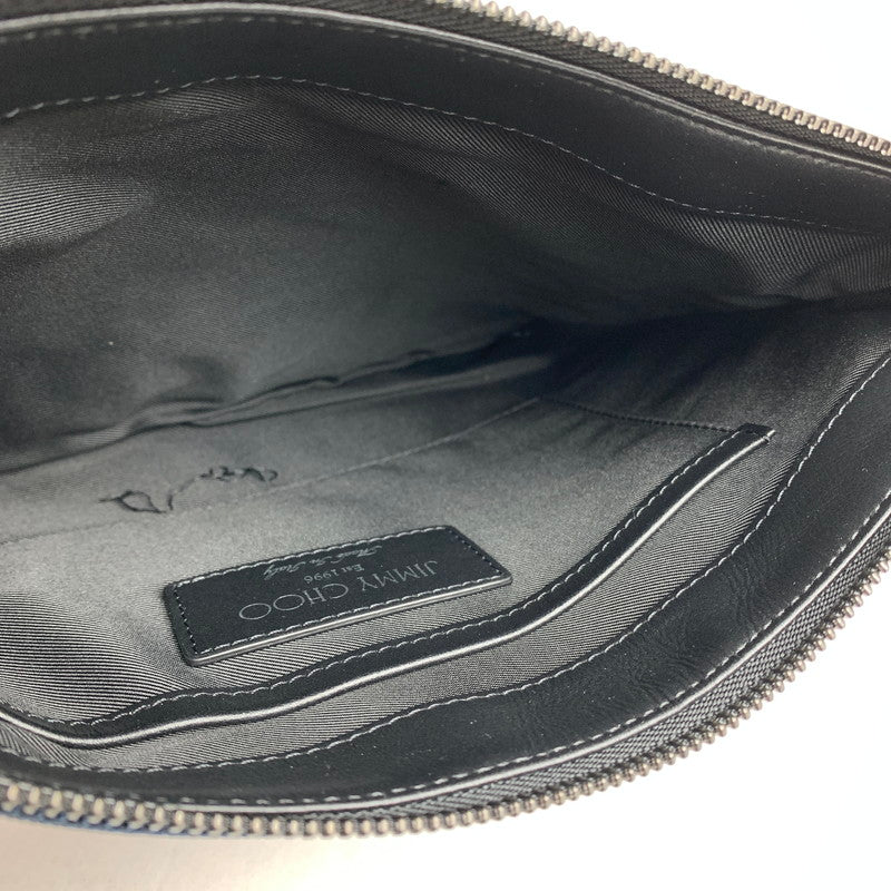【中古品】【メンズ】 ジミーチュウ WOVEN NYLON CLUTCH BAG クラッチ バッグ 180-240121-ak-2-fuz カラー：ネイビー/レッド 万代Net店