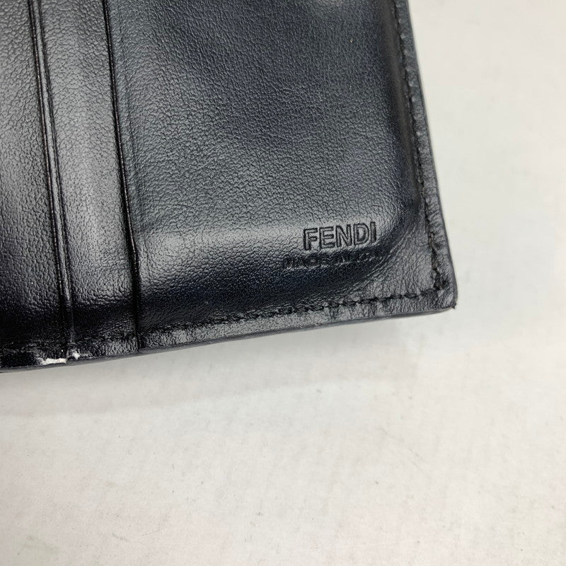 【中古品】【メンズ/レディース】 FENDI フェンディ 8M0387-A18B コンパクト ウォレット 2つ折り 財布 181-240121-ak-3-fuz カラー：ブラック 万代Net店