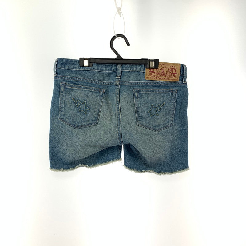 【中古品】【レディース】 A BATHING APE アベイシングエイプ DENIM SHORT PANT デニム ショート パンツ 172-240127-ak-10-fuz サイズ：S カラー：インディゴ 万代Net店