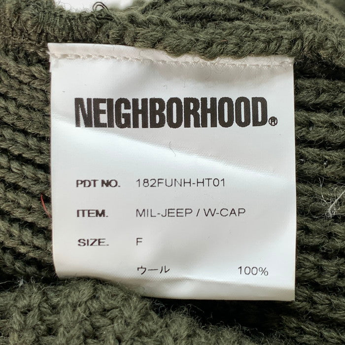 【中古品】【メンズ】 NEIGHBORHOOD ネイバーフッド BEANIE ニットキャップ ブランド 帽子 185-240504-gm-40-fuz サイズ：FREE カラー：カーキ 万代Net店