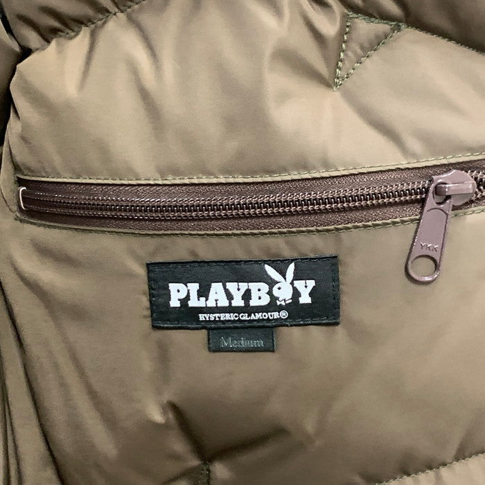 【中古品】【メンズ】 HYSTERIC GLAMOUR ヒステリックグラマー PLAY BOY ROCKY MOUNTAIN DOWN VEST ダウンベスト コラボ アウター ブランド 古着 140-240224-gm-1-fuz サイズ：38 カラー：ブラウン カモフラ 万代Net店