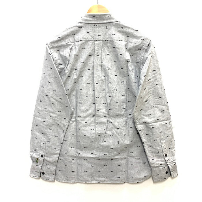 【中古品】【メンズ】 A BATHING APE アベイシングエイプ LS BD SHIRT 長袖ボタンダウンシャツ トップス ブランド 古着 142-240224-gm-11-fuz サイズ：M カラー：グレー 万代Net店