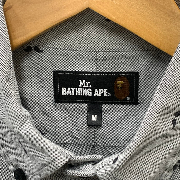 【中古品】【メンズ】 A BATHING APE アベイシングエイプ LS BD SHIRT 長袖ボタンダウンシャツ トップス ブランド 古着 142-240224-gm-11-fuz サイズ：M カラー：グレー 万代Net店