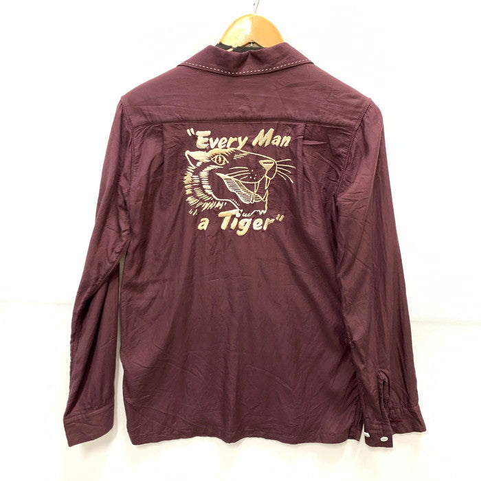 【中古品】【メンズ】 BRIENS オープンカラーシャツ 長袖シャツ トップス ブランド 古着 145-250106-gm-20-fuz サイズ：S カラー：ワインレッド 万代Net店