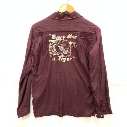 【中古品】【メンズ】 BRIENS オープンカラーシャツ 長袖シャツ トップス ブランド 古着 145-250106-gm-20-fuz サイズ：S カラー：ワインレッド 万代Net店