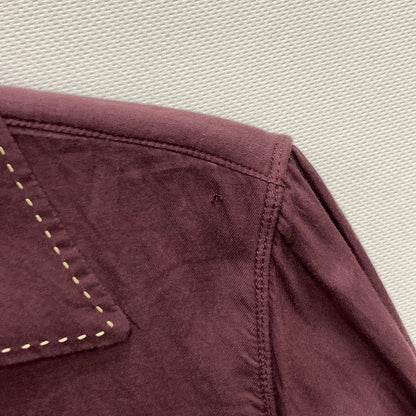 【中古品】【メンズ】 BRIENS オープンカラーシャツ 長袖シャツ トップス ブランド 古着 145-250106-gm-20-fuz サイズ：S カラー：ワインレッド 万代Net店