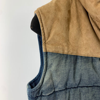 【現状渡し品】【メンズ】 ISAMUKATAYAMA BACKLASH イサムカタヤマバックラッシュ 1393-01 13AW ユーズド加工デニムベスト 140-240303-st-13-fuz サイズ：M カラー：ブルー 万代Net店