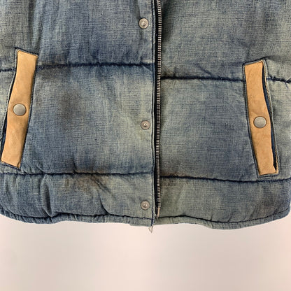 【現状渡し品】【メンズ】 ISAMUKATAYAMA BACKLASH イサムカタヤマバックラッシュ 1393-01 13AW ユーズド加工デニムベスト 140-240303-st-13-fuz サイズ：M カラー：ブルー 万代Net店