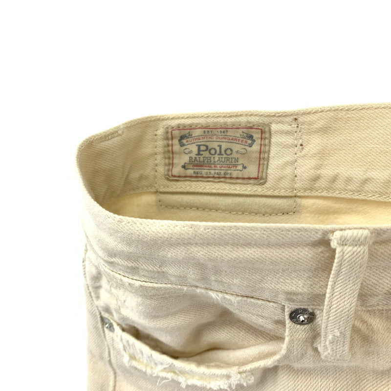 【中古品】【メンズ】 POLO RALPH LAUREN ポロ・ラルフローレン REMAKE PANTS リメイク パンツ 156-240306-ak-14-fuz サイズ：25 カラー：クリーム 万代Net店