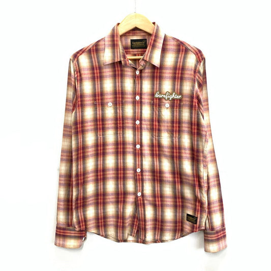 【中古品】【メンズ】 COREFIGHTER 長袖チェックシャツシャツ トップス ブランド 古着 142-240818-gm-13-fuz サイズ：S カラー：レッド 万代Net店