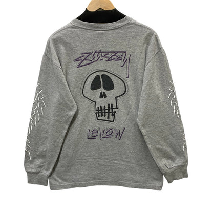 【中古品】【メンズ/レディース】 STUSSY ステューシー LONG SLEEVE T-SHIRT 長袖Tシャツ カットソー トップス ブランド 古着 142-240331-gm-1-fuz サイズ：M カラー：グレー 万代Net店