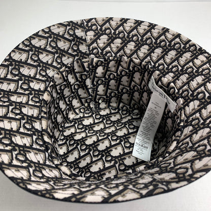 【中古品】【レディース】 Christian Dior クリスチャンディオール 95TDD923A130 リバーシブル バケット ハット 185-240403-st-6-fuz カラー：ブラック/オブリーグ総柄 万代Net店