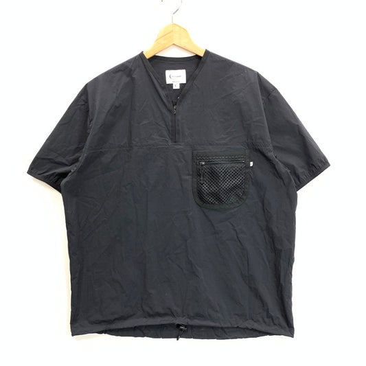 【中古品】【メンズ】 MELLOW PEOPLE 半袖Tシャツ カットソー ハーフジップ トップス ブランド 古着 140-240421-gm-2-fuz サイズ：01 カラー：ブラック 万代Net店