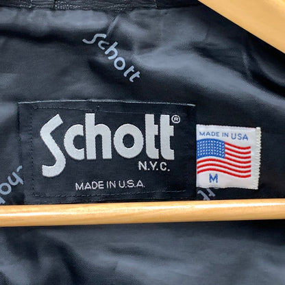 【中古品】【メンズ】 schott ショット SINGLE RIDERS JACKET シングルライダースジャケット 羊革 アウター ブランド 古着 レザージャケット 145-240413-gm-28-fuz サイズ：M カラー：ブラック 万代Net店