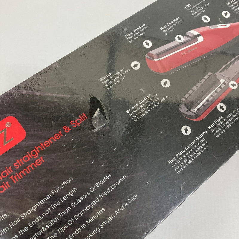 【中古美品】 FASIZ ヘアアイロン ストレート・枝毛切り両用 枝毛除去 切れ毛 枝毛カッター 枝毛カット ストレートヘアアイロン 150~230℃温度調整 レッド 101-240414-st-01-fuz 万代Net店