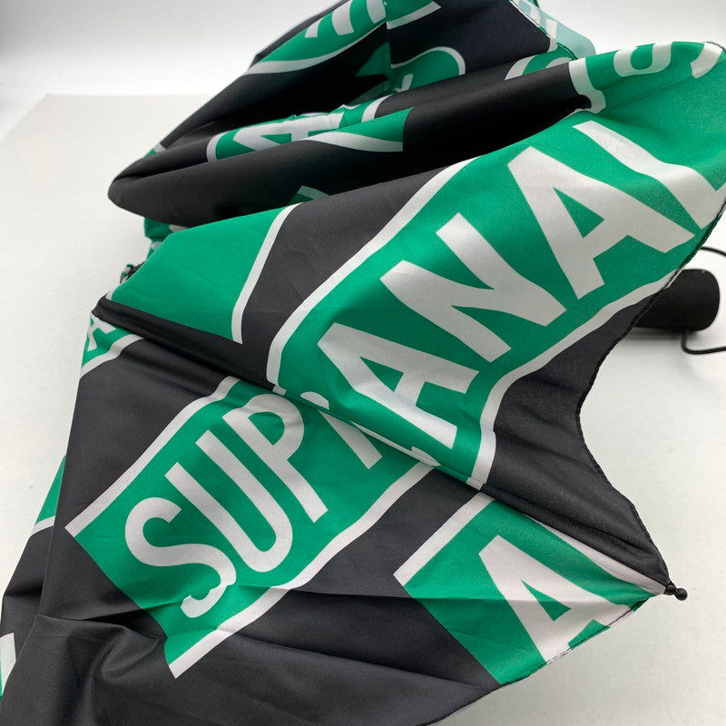 【中古美品】【メンズ/レディース】 SUPREME×SHEDRAIN シュプリーム STREET SIGNS UMBRELLA 折り畳み傘 ブランド雑貨 208-260425-gm-35-fuz カラー：グリーン 万代Net店