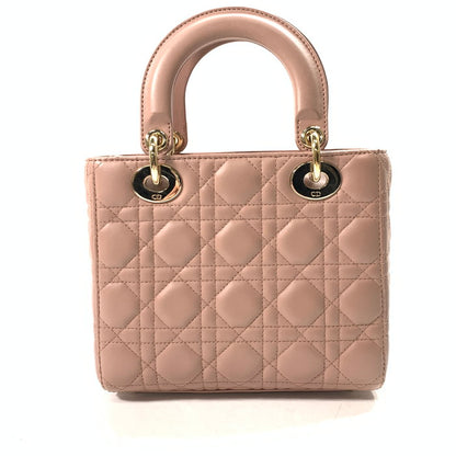 【中古品】【レディース】 Christian Dior クリスチャンディオール M05380 LADY DIOR SMALL レディディオール スモール ラムスキン ハンドバッグ ショルダーバッグ ブランド カバン 180-240506-gm-25-fuz カラー：ピンク 万代Net店