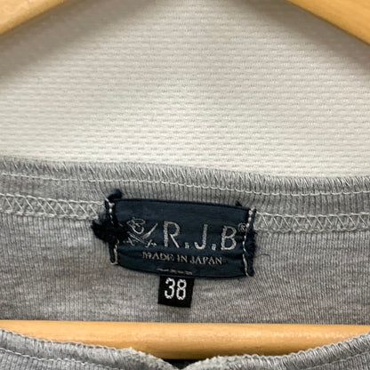 【中古品】【メンズ】 R.J.B アールジェイビー ヘンリーネック長袖Tシャツ カットソー トップス ブランド 古着 145-240519-gm-31-fuz サイズ：38 カラー：グレー 万代Net店