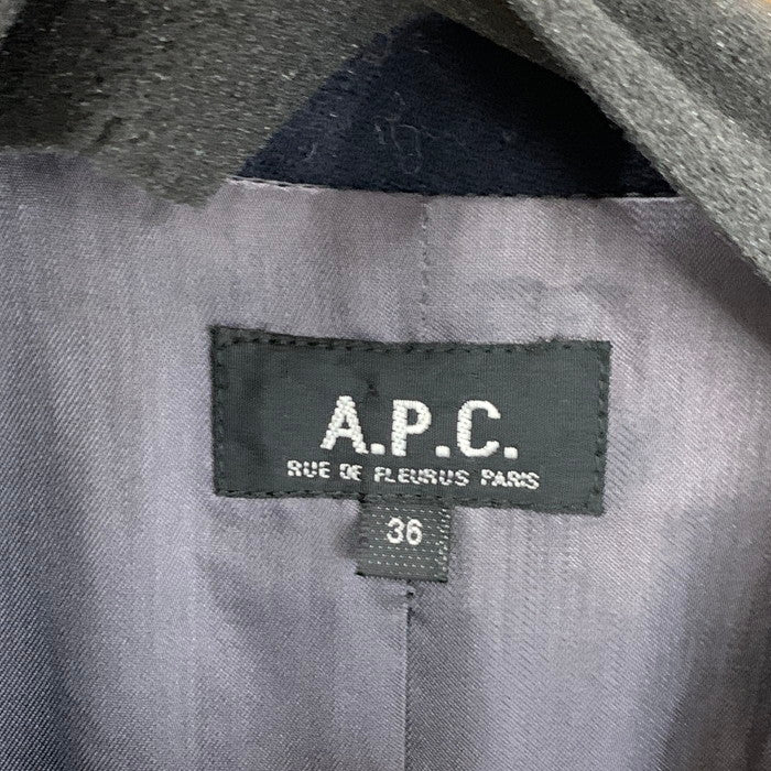 【中古品】【メンズ】 A.P.C. アーペーセー フランス製 テーラードジャケット アウター ブランド 古着 140-240901-gm-27-fuz サイズ：36 カラー：ネイビー 万代Net店