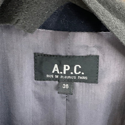 【中古品】【メンズ】 A.P.C. アーペーセー フランス製 テーラードジャケット アウター ブランド 古着 140-240901-gm-27-fuz サイズ：36 カラー：ネイビー 万代Net店