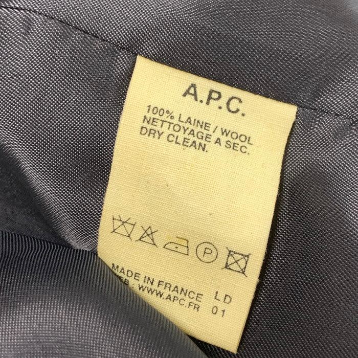 【中古品】【メンズ】 A.P.C. アーペーセー フランス製 テーラードジャケット アウター ブランド 古着 140-240901-gm-27-fuz サイズ：36 カラー：ネイビー 万代Net店