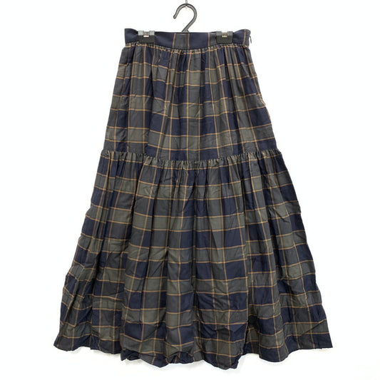 【中古品】【レディース】 VERMEIL ティアードスカート ボトムス ブランド 古着 171-240623-gm-13-fuz サイズ：36 カラー：ブラウン チェック 万代Net店