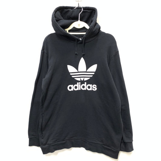 【中古品】【メンズ】 adidas アディダス CW1240 TREFOIL HOODIE パーカー フーディー トップス ブランド 古着 148-250105-gm-12-fuz サイズ：O カラー：ブラック 万代Net店