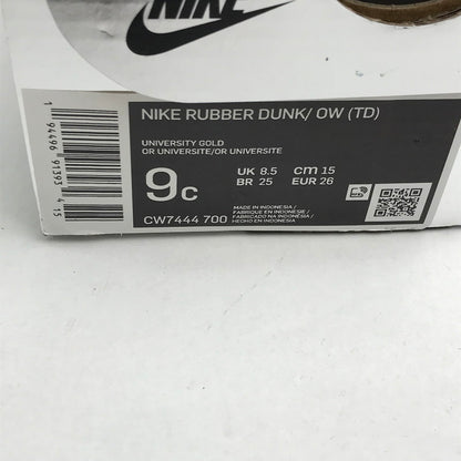 【中古品】【キッズ】 NIKE ナイキ エア ラバー ダンク/OW トドラー ""オフホワイト""  OFF WHITE TD AIR RUBBER DUNK 160-240624-ak-5-fuz サイズ：15cm 万代Net店