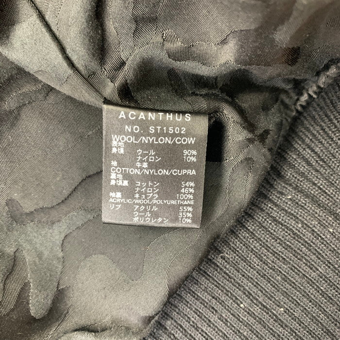 【中古品】【メンズ】 ACANTHUS アカンサス STUDIUM JACKET スタジアムジャケット アウター ブランド 古着 140-240830-gm-3-fuz サイズ：S カラー：ブラック 万代Net店