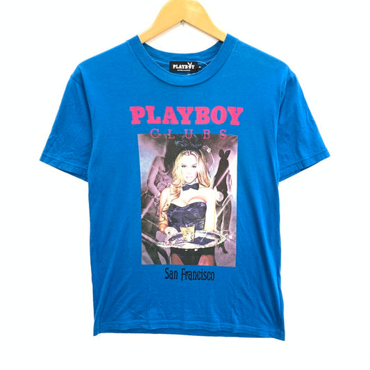 【中古品】【メンズ】 HYSTERIC GLAMOUR ヒステリックグラマー PLAY BOY 半袖Tシャツ カットソー トップス ブランド 古着 140-240810-gm-3-fuz サイズ：XS カラー：ブルー 万代Net店