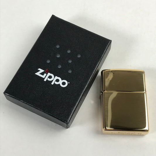 【中古品】 ZIPPO 喫煙具 ライター ゴールドカラー 箱付属 シンプル 206-260206-io-11-fuz 万代Net店
