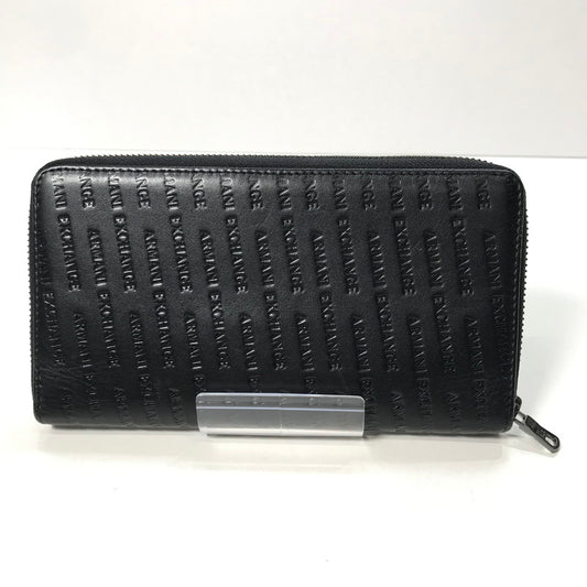 【中古品】【メンズ】 ARMANI EXCHANGE アルマーニエクスチェンジ 長財布 ラウンドジップ ロング ウォレット 200-241018-mh-2-fuz カラー：ブラック 万代Net店