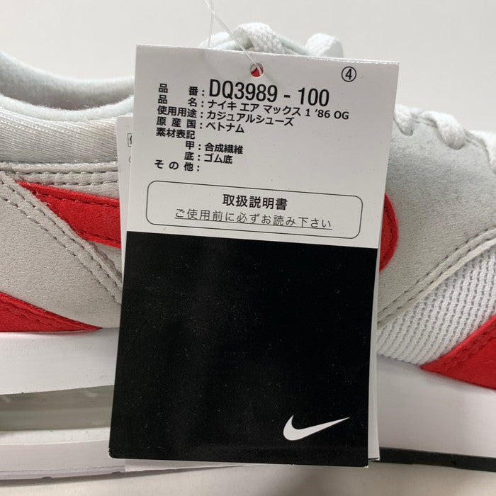 【中古美品】【メンズ】 NIKE ナイキ DQ3989-100 AIR MAX 1 86 OG エア マックス 1 86 シューズ 靴 スニーカー 160-241130-gm-30-fuz サイズ：26.5cm カラー：レッド 万代Net店