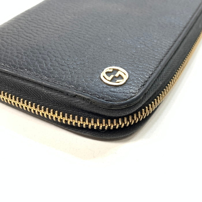 【中古品】【メンズ/レディース】 グッチ 509644 インターロッキングG ラウンドファスナー ウォレット ブランド 財布 181-240804-gm-8-fuz カラー：ブラック 万代Net店