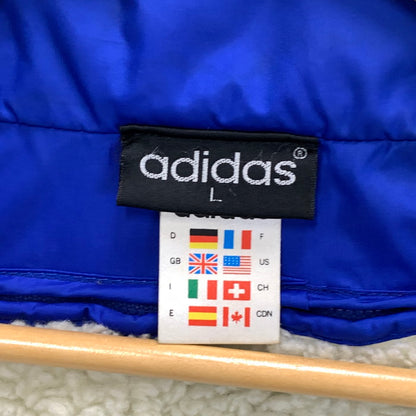 【中古品】【メンズ】 adidas アディダス 90s 万国旗タグ ライナー付 ナイロンジャケット トップス アウター ブランド 古着 145-241027-gm-30-fuz サイズ：L カラー：ブルー 万代Net店