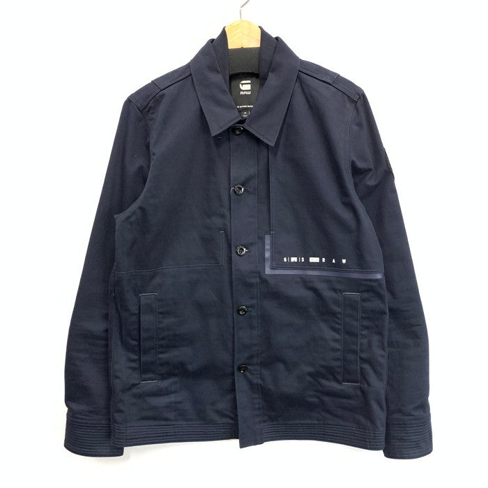 【中古品】【メンズ】 G-STAR RAW OVERSHIRT ARTWORK ワークジャケット アウター ブランド 古着 141-240803-gm-5-fuz サイズ：M カラー：ネイビー 万代Net店