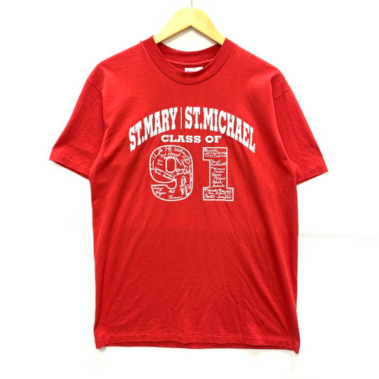 【中古品】【メンズ】 HANES 80s ヴィンテージ 半袖Tシャツ カットソー トップス ブランド 古着 145-250111-gm-21-fuz サイズ：L カラー：レッド 万代Net店
