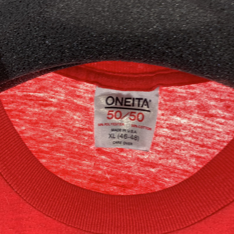 【中古品】【メンズ】 ONEITA 90s 半袖Tシャツ ヴィンテージ 古着 145-260927-gm-08-fuzh サイズ：XL カラー：レッド 万代Net店