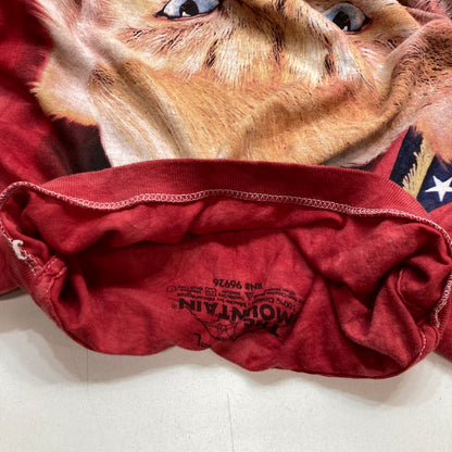 【中古品】【メンズ】 THE MOUNTAIN ザマウンテン USED ヴィンテージ 半袖 Tシャツ トランプ大統領 猫 パロディ 145-250826-mh-07-fuz サイズ：L カラー：レッド 万代Net店
