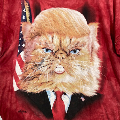 【中古品】【メンズ】 THE MOUNTAIN ザマウンテン USED ヴィンテージ 半袖 Tシャツ トランプ大統領 猫 パロディ 145-250826-mh-07-fuz サイズ：L カラー：レッド 万代Net店