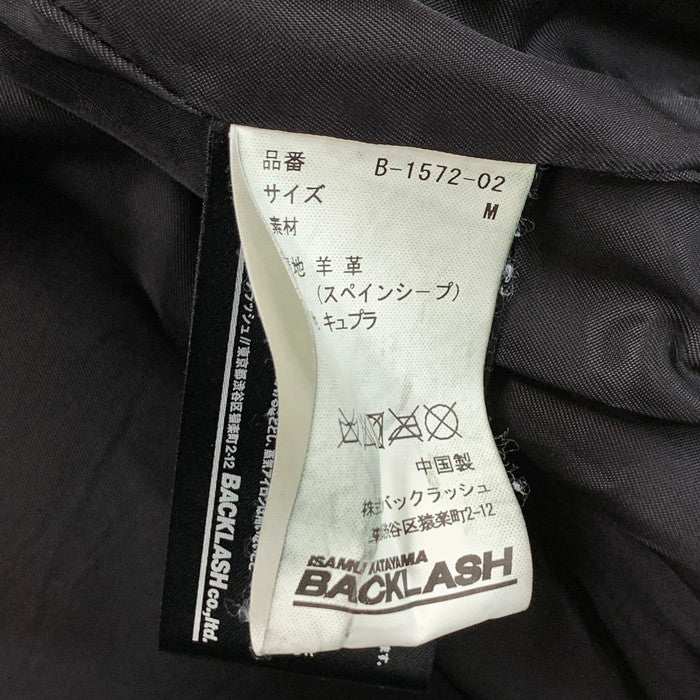 【中古品】【メンズ】 ISAMU KATAYAMA BACKLASH B-1572-02 スペインシープダブルライダース ジャケット アウター ブランド 古着 レザー 140-240811-gm-1-fuz サイズ：M カラー：ブラック 万代Net店